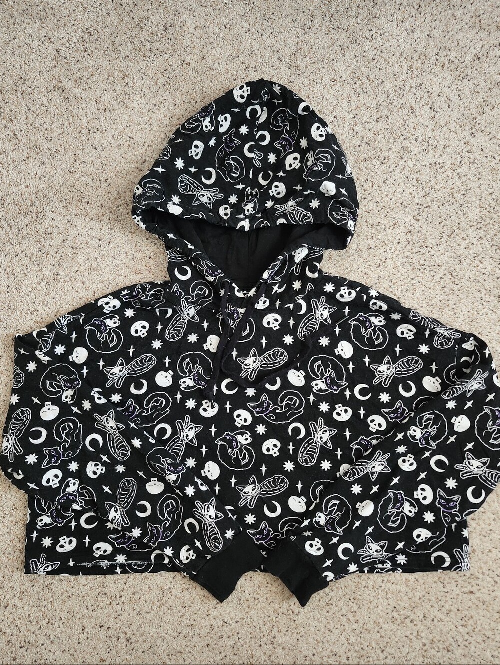 KILLSTAR Purr Off Cropped Hoodie